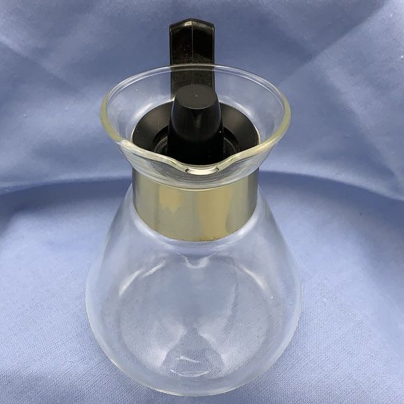 Vtg MCM Corning Ware Small Heat Proof Glass Coffee Carafe Tea Pot 2 Cups Clear - Picture 11 of 12